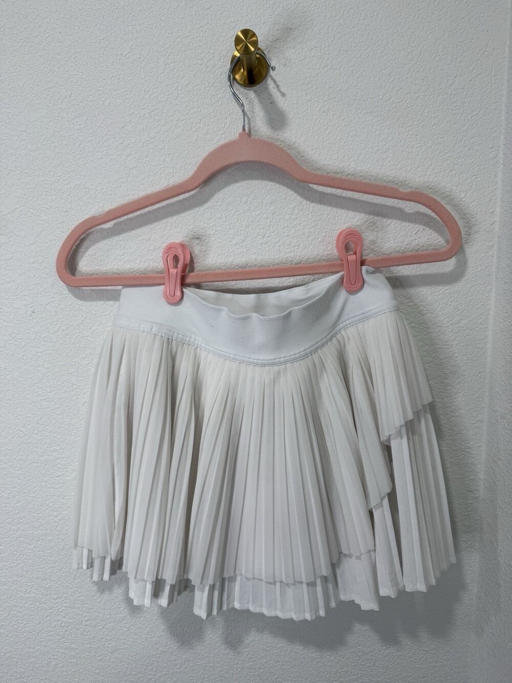 Lululemon Tiered Pleats High-Rise Tennis Skirt White Women’s Size 4